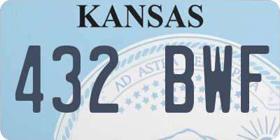 KS license plate 432BWF