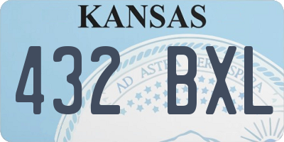 KS license plate 432BXL