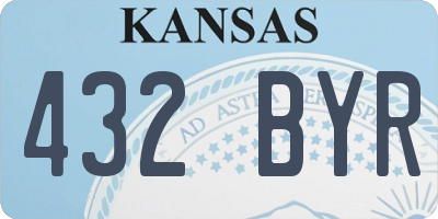 KS license plate 432BYR
