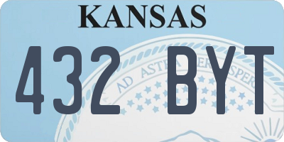KS license plate 432BYT