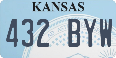 KS license plate 432BYW