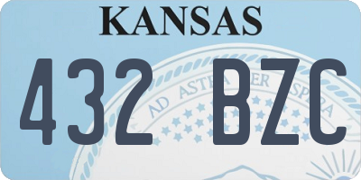 KS license plate 432BZC