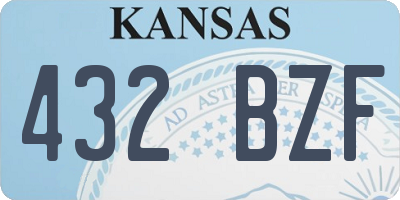 KS license plate 432BZF