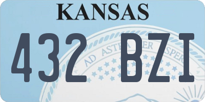 KS license plate 432BZI