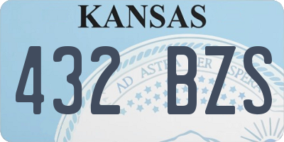KS license plate 432BZS