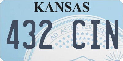 KS license plate 432CIN