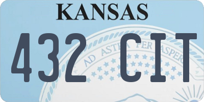 KS license plate 432CIT