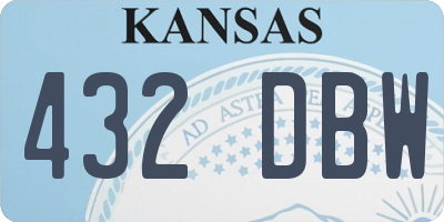 KS license plate 432DBW