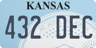 KS license plate 432DEC
