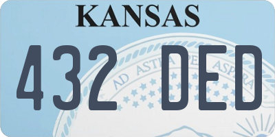 KS license plate 432DED
