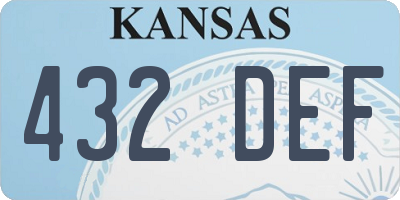 KS license plate 432DEF