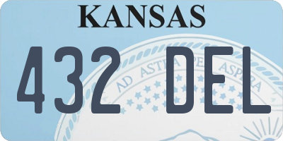 KS license plate 432DEL