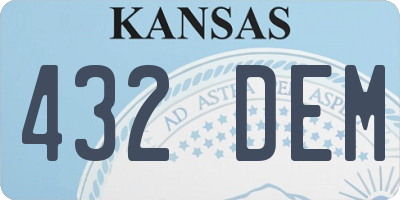KS license plate 432DEM