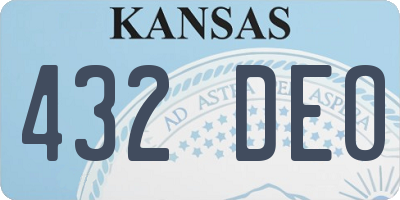 KS license plate 432DEO