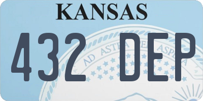 KS license plate 432DEP