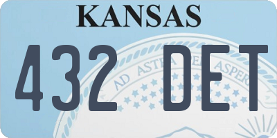 KS license plate 432DET