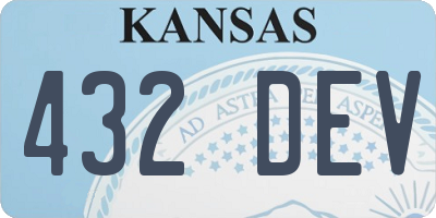 KS license plate 432DEV