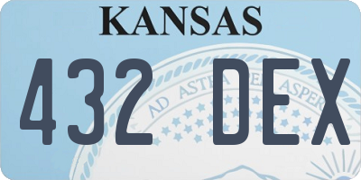 KS license plate 432DEX