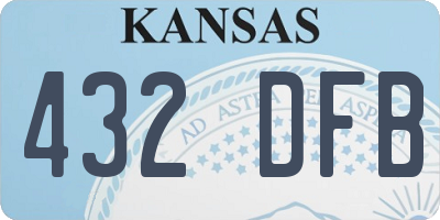 KS license plate 432DFB