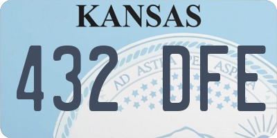 KS license plate 432DFE