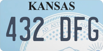 KS license plate 432DFG