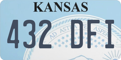 KS license plate 432DFI