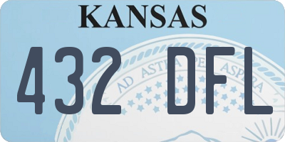 KS license plate 432DFL