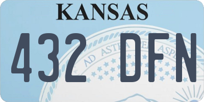 KS license plate 432DFN