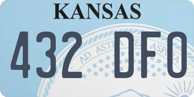 KS license plate 432DFO