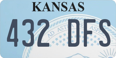 KS license plate 432DFS