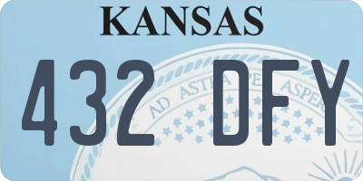 KS license plate 432DFY