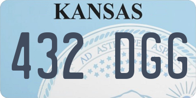 KS license plate 432DGG