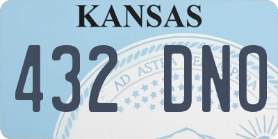 KS license plate 432DNO