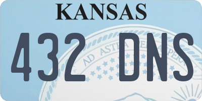 KS license plate 432DNS
