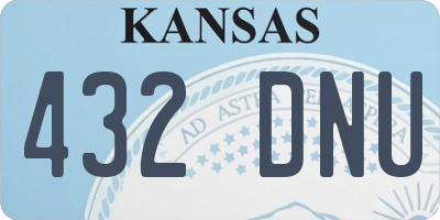 KS license plate 432DNU