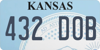 KS license plate 432DOB
