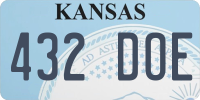 KS license plate 432DOE