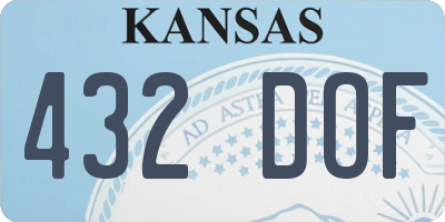 KS license plate 432DOF