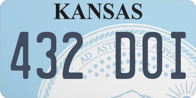 KS license plate 432DOI