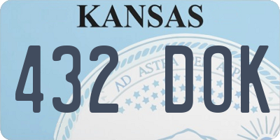 KS license plate 432DOK