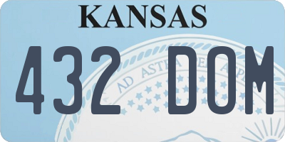 KS license plate 432DOM