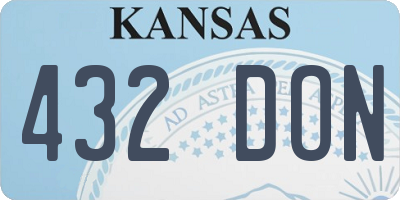 KS license plate 432DON