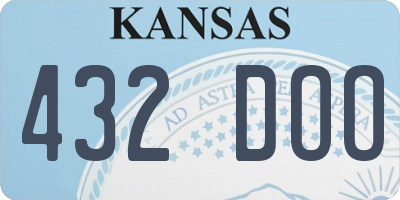 KS license plate 432DOO