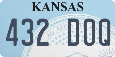 KS license plate 432DOQ