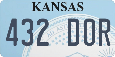 KS license plate 432DOR