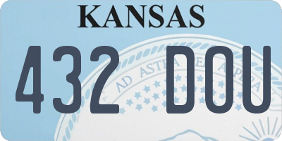 KS license plate 432DOU