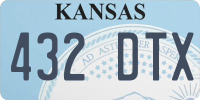 KS license plate 432DTX
