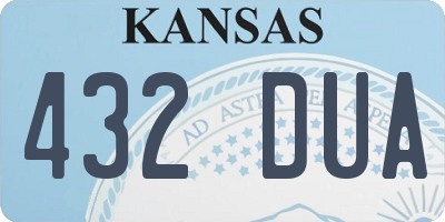KS license plate 432DUA