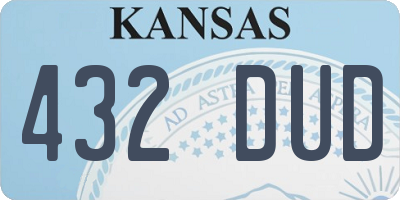 KS license plate 432DUD