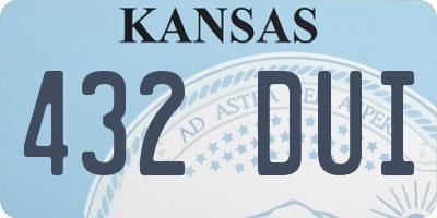 KS license plate 432DUI